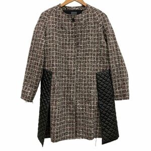 Fendi Women Embroidered Tweed Leather Coat